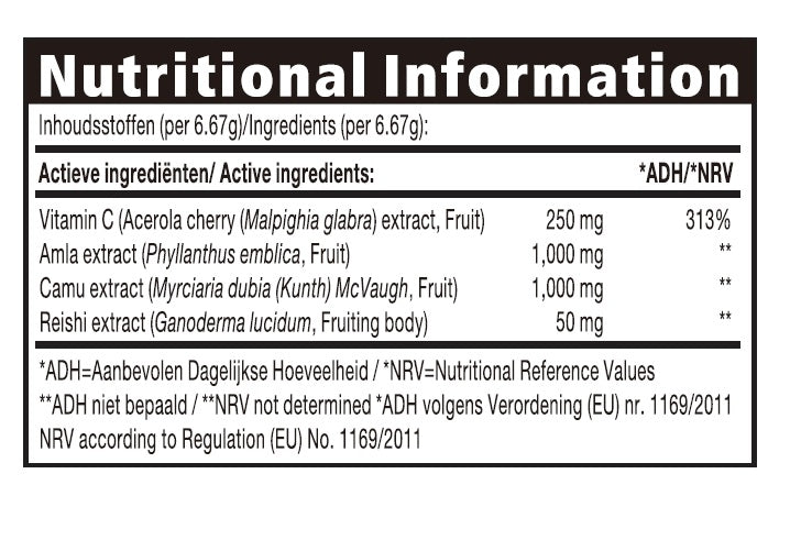 Natuurlijke Vitamine C poeder 200 gram – Movitamins, 200 gram poeder