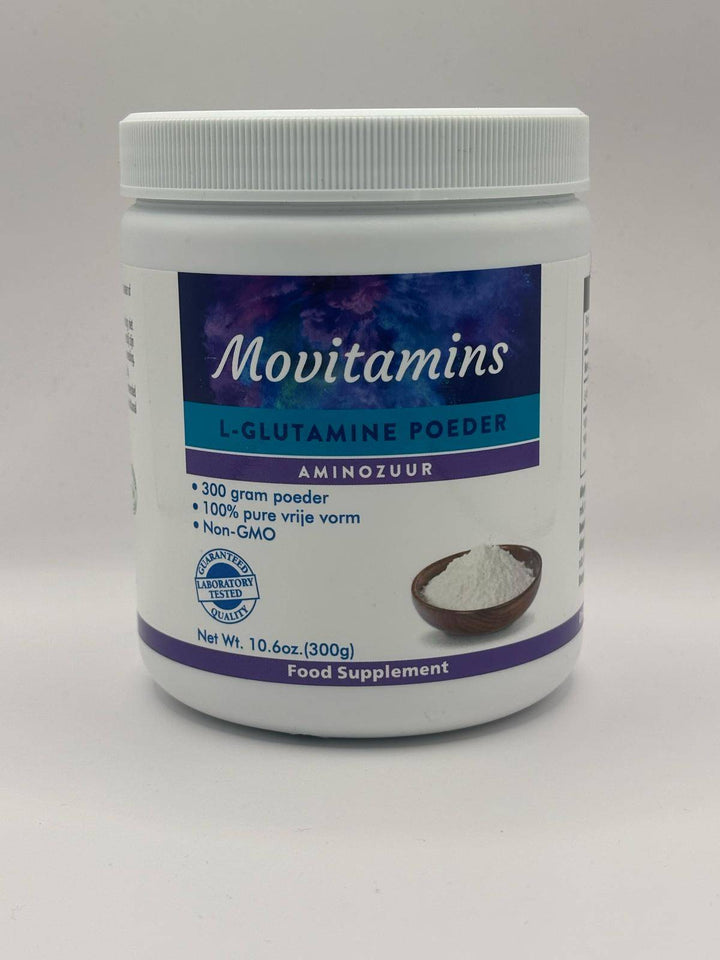 L-Glutamine Poeder 300 gram – Movitamins, 300 gram poeder