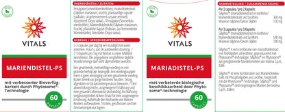Vitals Mariadistel-PS 180 mg 60 capsules – Vitals, 60 capsules