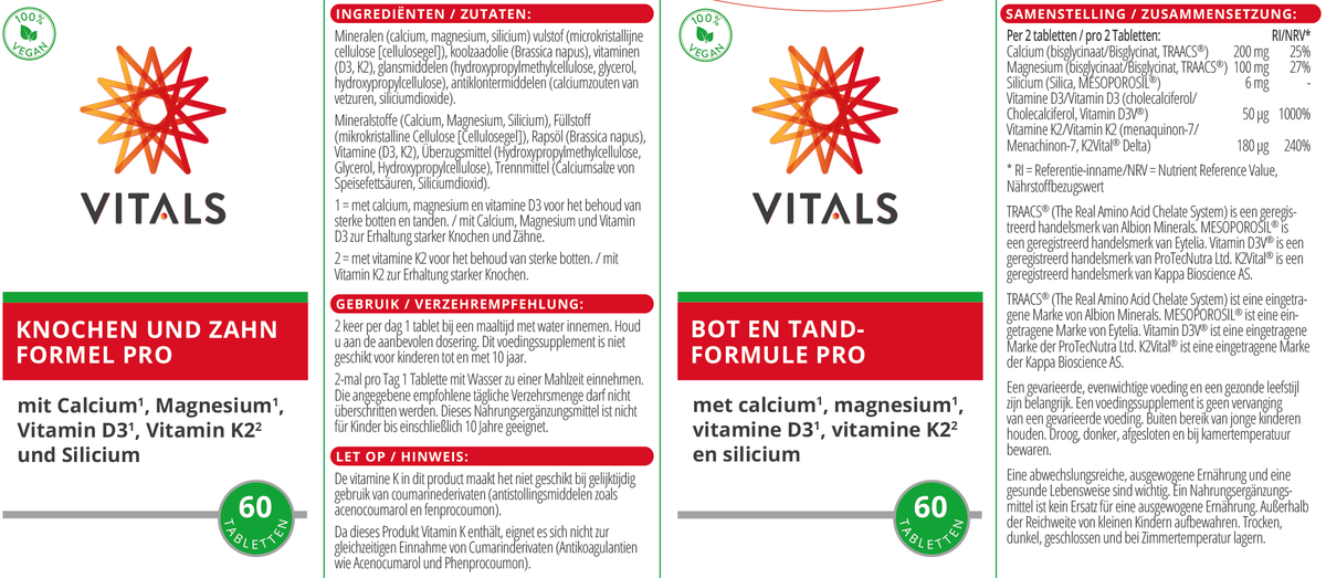Vitals Bot en Tandformule Pro 60 tabletten – Vitals, 60 tabletten