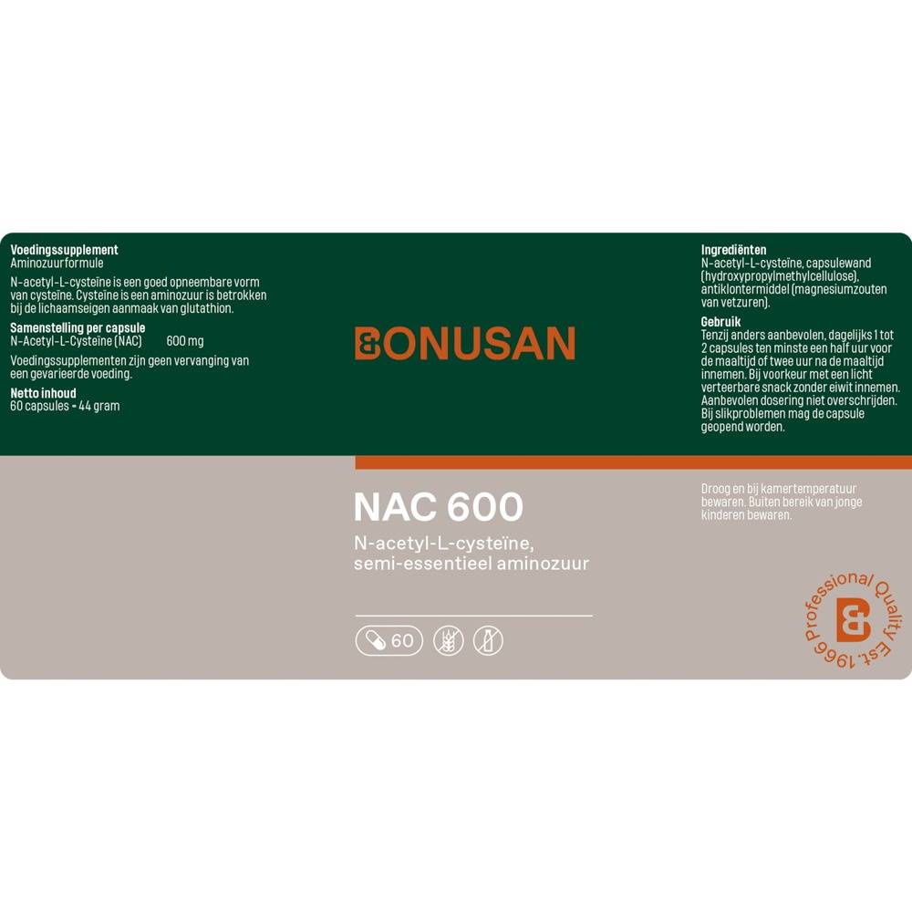 Bonusan NAC 600 Capsules 60CP – Bonusan, 60 capsules