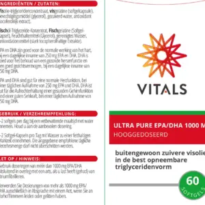 Vitals Ultra Pure EPA/DHA 1000 MG hooggedoseerd 60s